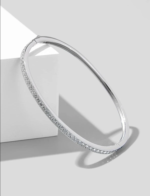 Pulseira decoração em zircônia prata